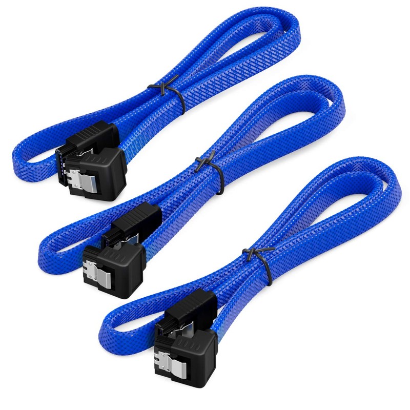 deleyCON 3 x 50 cm SATA 3 Nylon Cable Set