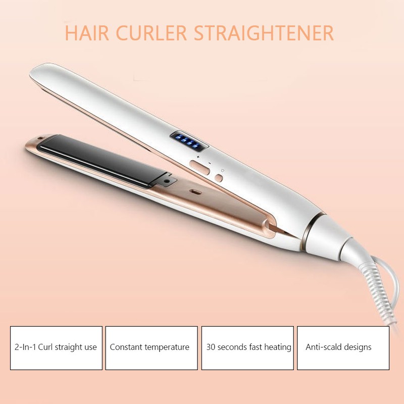 Hair Curler Hair Straightener Fast Heating LCD Digital Display Hair
