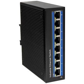 LogiLink Professional NS203P Industrial Gigabit Ethernet Switch, 8-Port 10/100/1000 Mbps, with PoE (Power Over Ethernet) Black