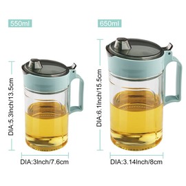 TENTA KITCHEN Olive Oil Vinegar Syrups Bottle Dispenser Cruet - 550ml(18.6 Oz) Oil Bottle Glass With No Drip Plastic Bottle Spout And Protective Cap
