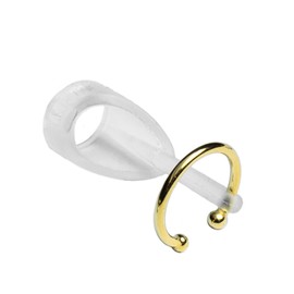 Deafmetal USA Retention Hearing Aid Cuff and Silicone Holster Attachment - Fits BTE and RIC Hearing Aids and BTE Cochlear Implant Processors - Keep Hearing Devices Secured - Gold - 1 Ear