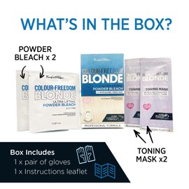 Knight & Wilson Colour Freedom Blonde Ultra high lift Hair Bleach powder and White Blonde Neutralising Toner pack. Up to 9 levels of lift, By Knight & Wilson