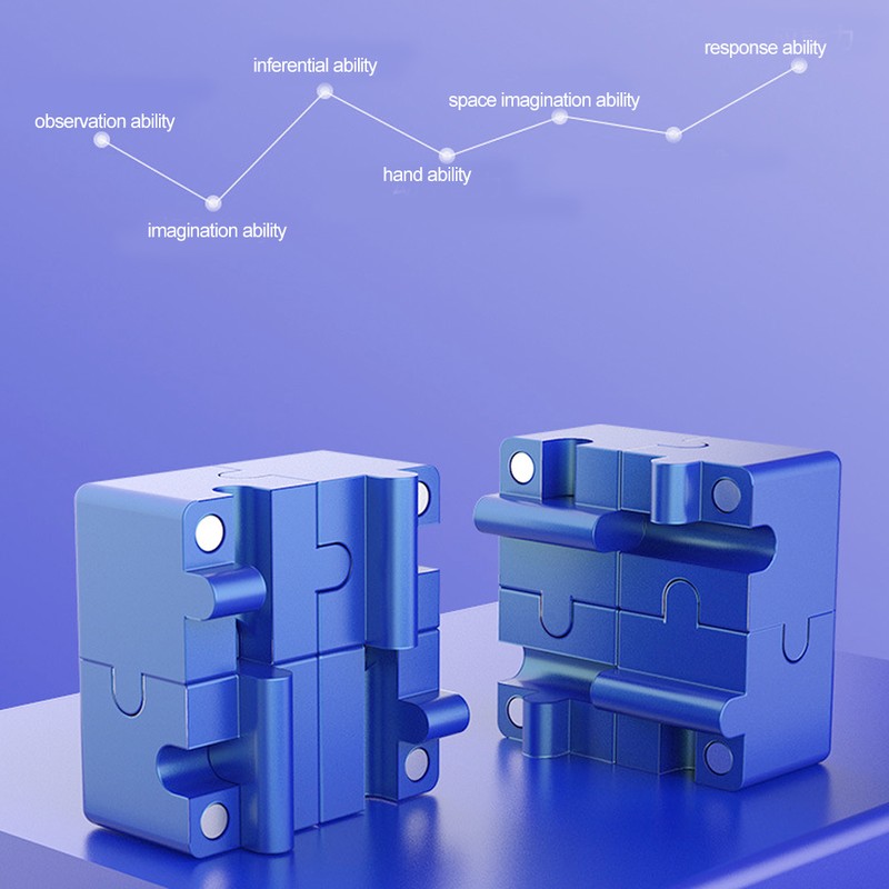 3D Quadrate Shape Decompression Toy Assemble Logical Thinking Educational ToyBlue