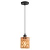 WANWAJA Rattan Pendant Light Fixtures, Boho Rattan Pendant Light with