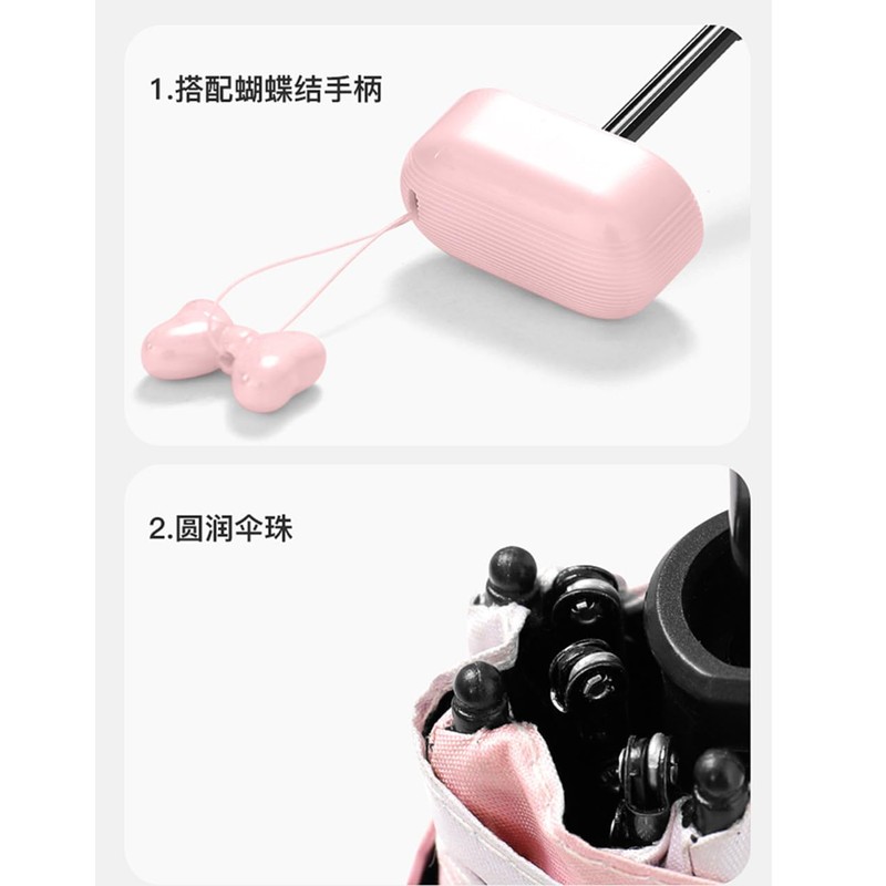 Parasol Lightweight Folding Parasol Cute Small Umbrella with Box Cute