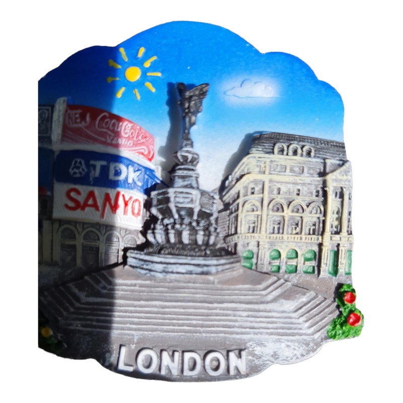 London Eros Fridge Magnet - Piccadilly Circus Statue and Lights