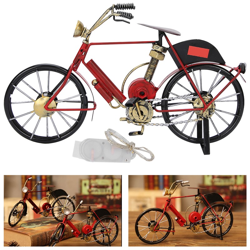 Red Mini Modern Bicycle Model Artwork Home Shop Decoration Ornament