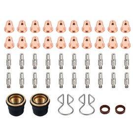 Lewan 46pcs S45 Plasma Cutter Torch Accessory Kit fit Trafimet Electrodes Nozzle Tips Spacer Guide Retaining Cap Gas Diffuser Consumables for S45 PT40 Torch