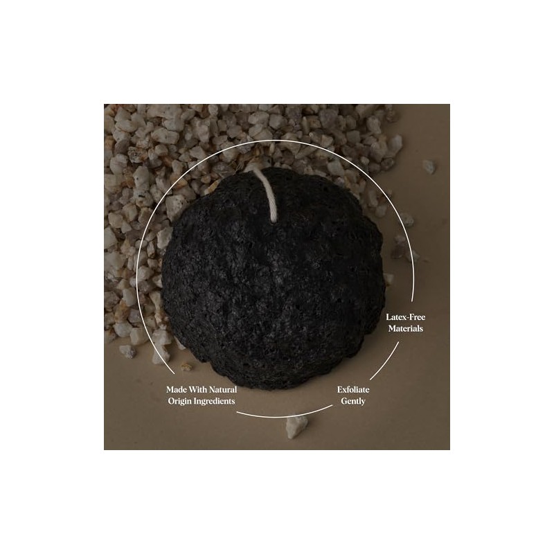 Ilem Japan Esponja Facial Natural Konjac Carbón Vegetal Unidad Paquete