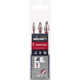 ALPEN 303003100 Drill Bit Set C Protector 3-Piece Diameter 6/8/10 mm Silver