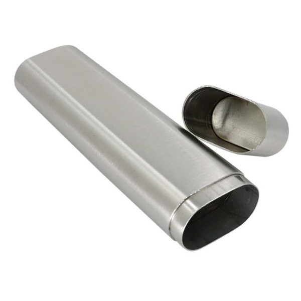 Portable Stainless Steel Tube Holder Cigar case，Men's Best Gift (Silver 1)
