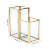 Glass Storage Container Garden Polygonal Column Golden Brass Bar Welding