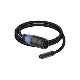 GELRHONR Speakon Female to 6.35mm Female Cable,Twist Lock,for Professional Stage Speakers, High-Power Speaker(0.5M) (Female)