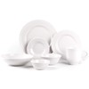HomeVss, Pearl Dots Stoneware Dinnerware Set (56pc Set, White)