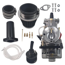 Upgrade PWK 24mm Carburetor Air Filter Intake Pipe Manifold Kit For Coleman CT200U BT200X For Baja Warrior MB200 For Predator 212cc 196cc Non Hemi Honda GX160 GX200 6.5hp Engine Mini Bike Kart Black