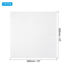 PATIKIL 12x12 Glitters Cardstock, 10Sheets 250GSM Sparkling Thick No-Shed Shimmer Glitters Paper for Scrapbook Card Making DIY Crafts Project Party Decorations, Silver