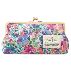 Cyalel Yahata Eyeglasses Case, Clasp, Slim, Stylish, Women's, With Pockets, Adult, Cute, Reading Glasses Holder, Sunglasses Case, Thin, Lightweight, New Life, Gift, LC Floral Print, Made in Japan, Magical Daisy, Purple