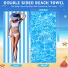 Large Microfibre Beach Towel for Adult, 180x90cm Double Sided Blue
