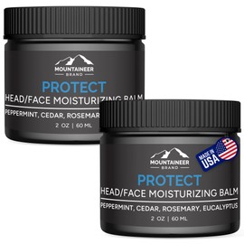Mountaineer Brand Natural Moisturiser with Fresh & Natural Scent | Bald Head Care for Men | Non-Greasy Scalp and Face Balm | Made in West Virginia | Protect | 2 Pack | 2oz
