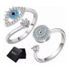 Dazisiny 2 Anillo Ojo Turco Y Anillo Anti Ansiedad Zafiro