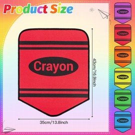 6pcs Crayon Carpet Seats for Classroom 14X17 Inch Colorful Floor Mat Small Crayon Classroom Rug Non Slip Floor Cushions for Preschool Kindergarden Daycare Elementary School Learning Playing Areas
