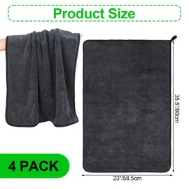 4 Pack Large Microfiber Towels for Cars (23"x35.5") Extra Big Thick Car Drying Towels, Ultra Absorbent Cars Wash Towel & Microfiber Car Cleaning Cloth for SUVs, Trucks, No Streaks or Scratches