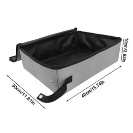 Portable Cat Litter Tray, Waterproof Cat Litter Tray, Travel for Cat, Foldable Oxford Cloth with Cover, Suitable for Home (Small, Grey)