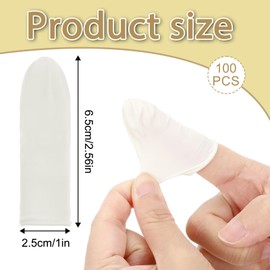 Pack of 100 Latex Finger Cots Finger Protection, Finger Cots Bandage Finger Caps, Antistatic Finger Covers, Latex Finger ​cot,Latex Nail Cover, for Tattoo, Beauty, Cosmetics, Cleaning, Jewellery