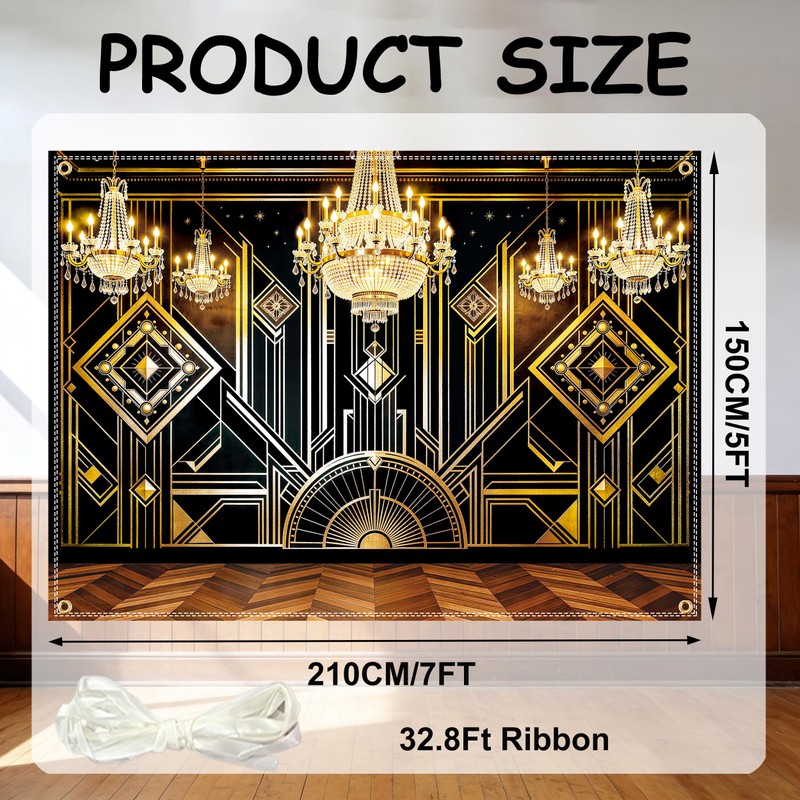 7 x 5 Ft Great Gatsby Backdrop, 1920s Gatsby Party