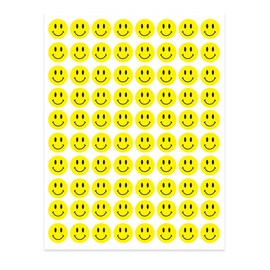 Hygloss Products Happy Smiley Face Yellow Dot Stickers - 240 Labels - 1/2 Inch, 3 Sheets