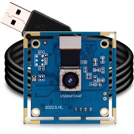 ELP 4K USB Camera, Autofocus, Wide Angle, Small, 8 Megapixel, Webcam Module, IMX179 Web Cam, Board, UVC, USB2.0, PC Camera, 72° Distortion-Free Lens, Camcorder, Conference, Classroom, Industrial