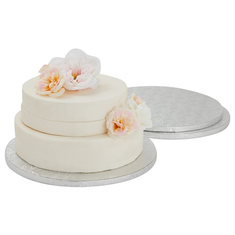 Juvale 3-Pack 12 Inch Cake Drum - Silver, Round, Corrugated
