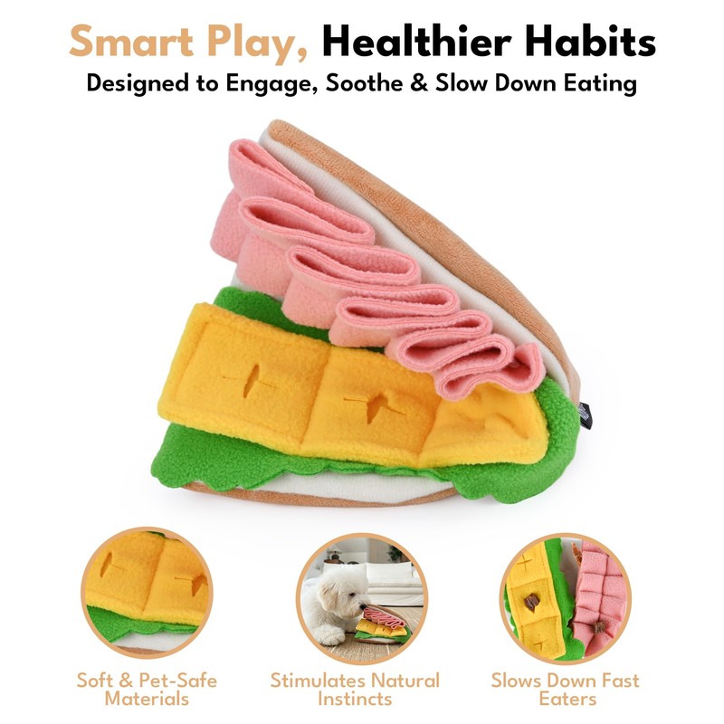 CHEWFFON Interactive Dog Toy, Multi-Layer Treat Hiding Nose Work Game