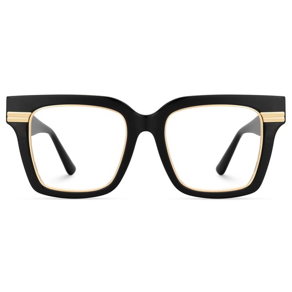 Zeelool Square Blue Light Blocking Glasses for Women, Acetate Personality