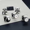 STARPY Polished Chrome Door Knobs with Square Rosette, Pismo Door