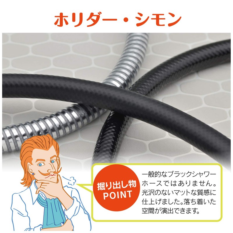 Gaona GA-FF031 Shower Hose GA-FF031 Holiday Simon Matte Black