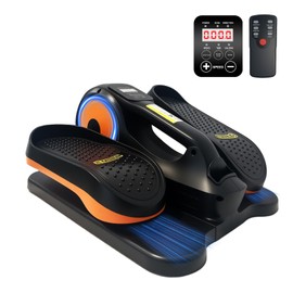 Under Desk Elliptical Machine,Electric Ellipse Leg Exerciser as See on TV with Remote Control,12 Level Speeds Seated Pedal Exerciser for Seniors Adults, Manual & Auto Mode(Orange)