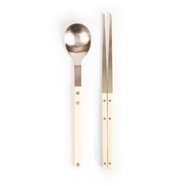 (All-round) Bogen Santier Silver Korean Cutlery Set / (올라운드)보겐 쌍띠에 커트러리 실버 한식 수저세트