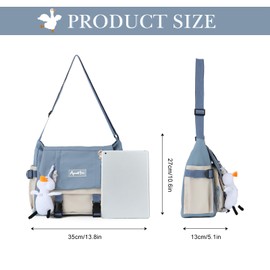 HomKuch Girls Kawaii Shoulder Bag with Kawaii Accessories Kawaii Bag Cute Crossbody Bags Top-Handle Bag