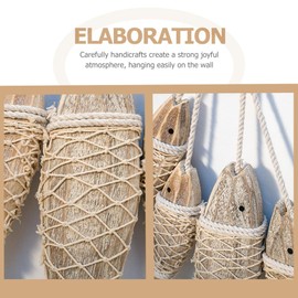 MAGICLULU 2 Piezas Ornamento de la Playa del ocano Signo Decorativo de Pescado de Madera decoracin Colgante de Estilo Fresco Colgante de casa...      