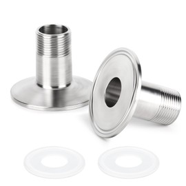 ERGAOBOY 2Pcs 2" Tri Clamp to 1-1/4" BSP Male 304 Stainless Steel Sanitary Fitting Ferrule OD 50.5mm Home Brew Connector