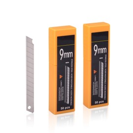 FOSHIO 60 Degree Snap Off Blades 9MM Universal Art Knife Replacement Blades, High Hardness Stainless Steel Auto Vinyl Wrap Box Cutters Knife Replacement Blades, Pack of 100