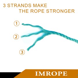 IMROPE 3mm x 500 Feet Blue Jute Rope, Twine for Gardening Tomato Climbing Plant Tie Floristry Crafts Gift Wrapping Packing Decor