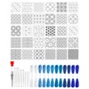 eZAKKA 51 Pack Blue Sashiko Kit with 30 Templates, 9