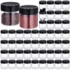 Yiyiring 50 Pack Plastic Spice Jars with Black Cap Empty
