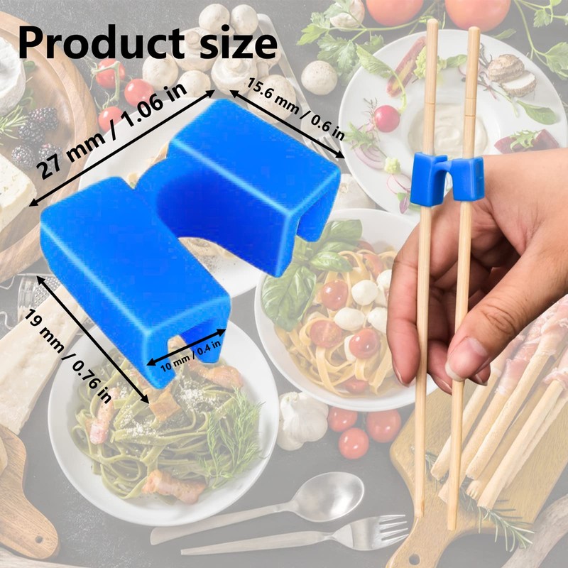 AccEncyc Reusable Chopstick Helpers 8 Pairs - Training Hinges Connector