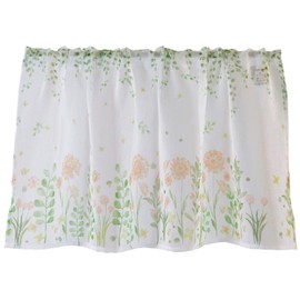 Sunny day fabric Botanical Flower Cafe Curtain 100cm W x 45cm L (Orange)