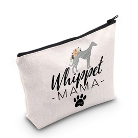 POFULL Whippet Dog Owner Gift for Her Whippet Lover Gift Whippet Mom Makeup Bag (Whippet mom bag)