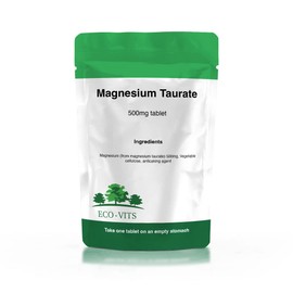 ECO-VITS Magnesium TAURATE (500MG) 120 TABS. Recyclable Packaging. Sealed Pouch