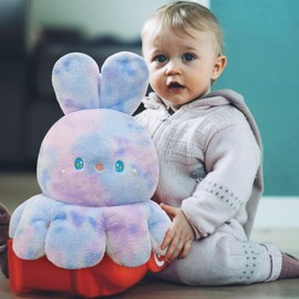 castee Octopus Rabbit Reversible Stuffed Animal Plushie - Kids Cute and Soft Plush Pillow Toy - Toddlers & Children’s Ideal Gift - Cozy Embraceable Companion (Purple-Green,19 inch)